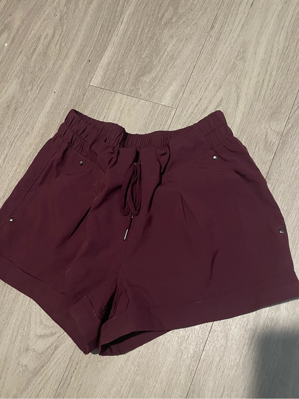 Mondetta Women's Burgundy Athletic Drawstring Shorts